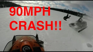 90MPH Snowmobile Crash [upl. by Macur298]