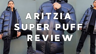 ARITZIA TNA SUPER PUFF REVIEW  Worth the  Quality Fit [upl. by Yretsym]