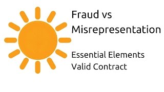 Fraud vs Misrepresentation  Other Essential Elements of a Valid Contract  CA CPT  CS amp CMA [upl. by Schulman583]