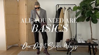 7 OUTFITS USING BASICS  HOW TO MAXIMISE YOUR WARDROBE [upl. by Orofselet]