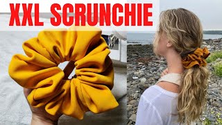 XXL SCRUNCHIE  how to make a double extra large scrunchie  DIY [upl. by Telocin]