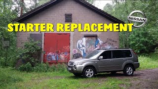 Nissan XTrail T30 Starter Replacement Startin vaihto [upl. by Trojan]