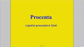 Procenta  výpočet procentové části [upl. by Lister]