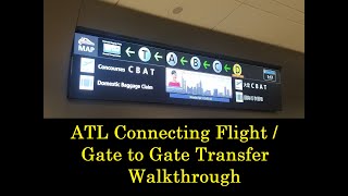 ATL Airport – Connecting Flight Gate to Gate transfer Walkthrough using the Plane Train [upl. by Nylesoy]