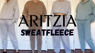 ARITZIA LOUNGEWEAR  TNA Sweatpants Hoodies Sweatsuits Review amp Try On Haul [upl. by Conall940]